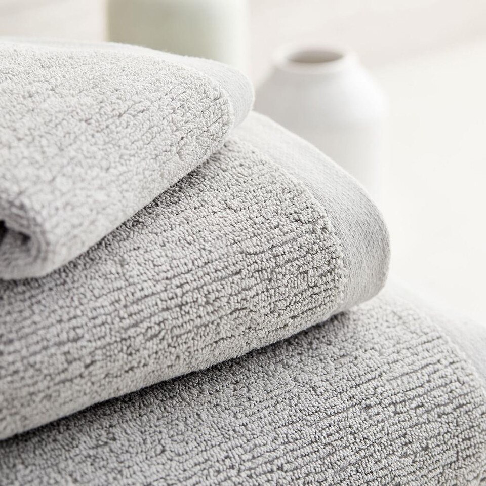 Organic QuickDry Textured Towels Frost Gray West Elm Australia